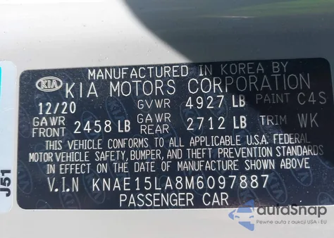 2021 Kia Stinger Gt-Line из США, поврежденный, VIN KNAE15LA8M6097887